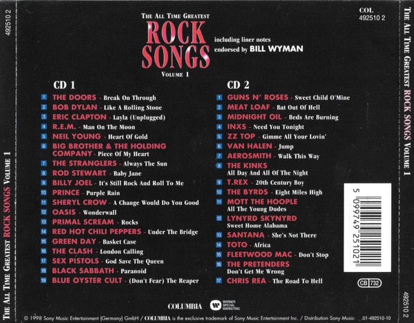 Various : The All Time Greatest Rock Songs Volume 1 (2xCD, Comp)