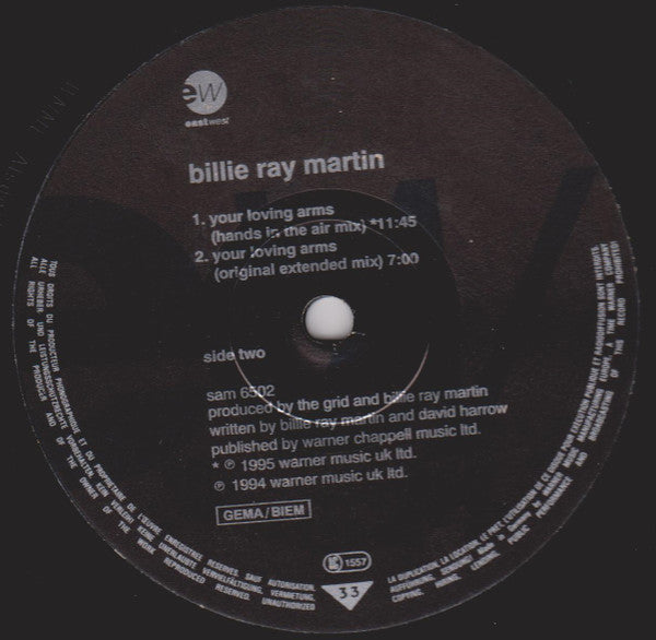 Billie Ray Martin : Your Loving Arms (12", Promo)