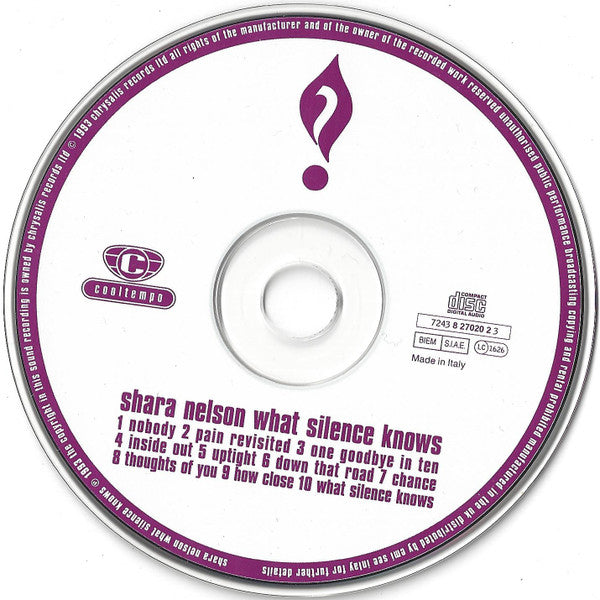 Shara Nelson : What Silence Knows (CD, Album, RP)