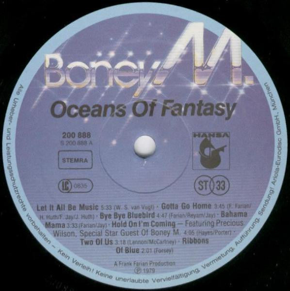 Boney M. : Oceans Of Fantasy (LP, Album, Gat)