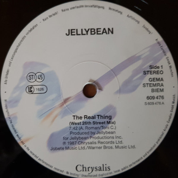 Jellybean* Featuring  Steven Dante : The Real Thing (12", Maxi)