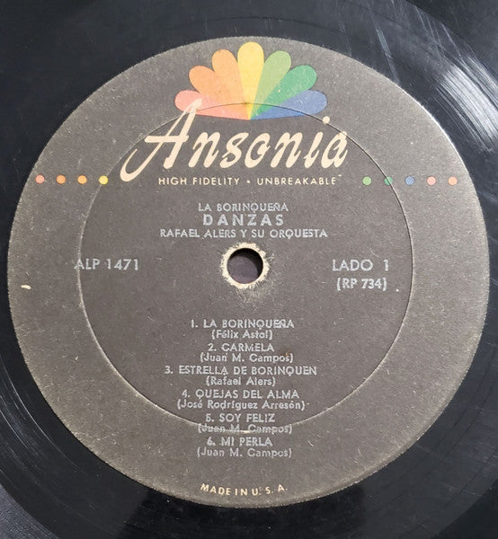 Rafael Alers Y Su Orquesta : La Borinqueña / Danzas Volúmen 5 (LP, Album, Mono)
