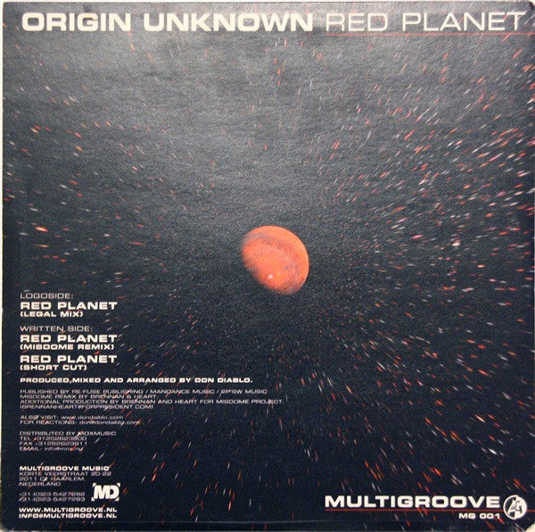 Origin Unknown (2) : Red Planet (12")