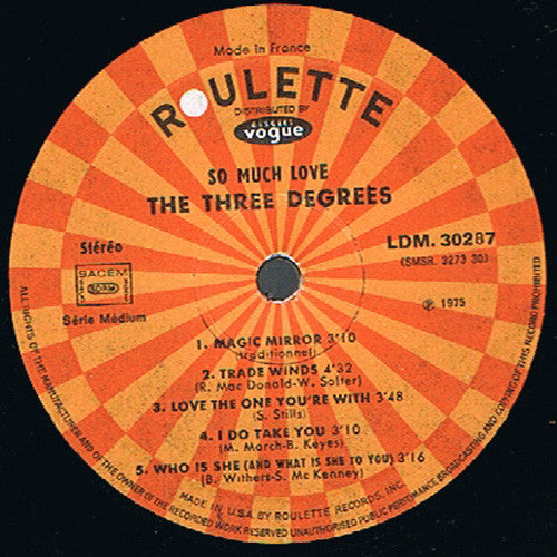The Three Degrees : So Much Love (LP, Album)