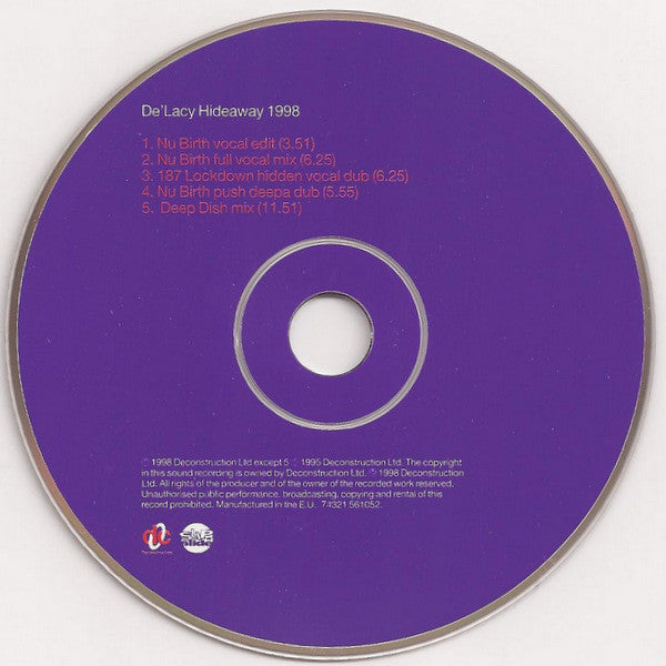 De'Lacy : Hideaway 1998 (CD, Single)