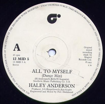 Haley Anderson : All To Myself (12")