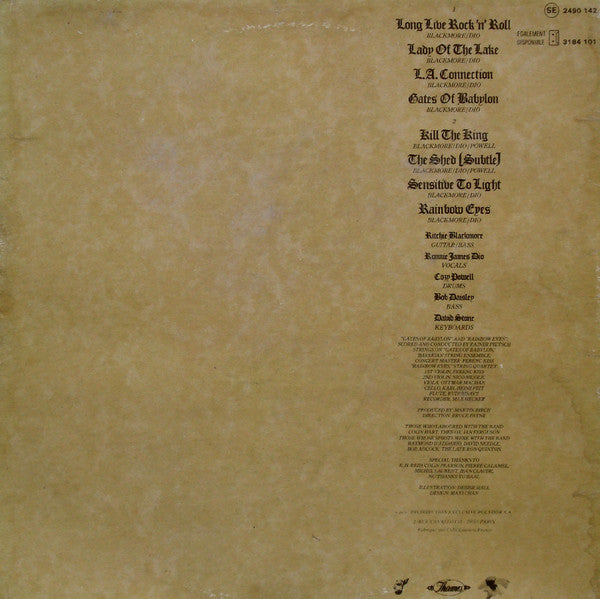 Rainbow : Long Live Rock 'N' Roll (LP, Album, Gat)