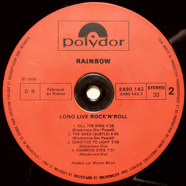 Rainbow : Long Live Rock 'N' Roll (LP, Album, Gat)