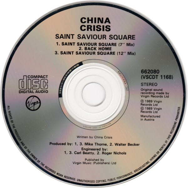 China Crisis : Saint Saviour Square (CD, Single)