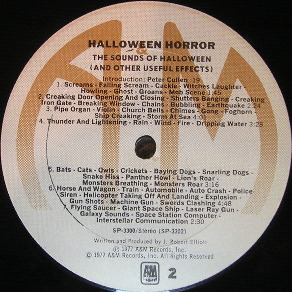 J. Robert Elliot : Halloween Horrors: The Sounds Of Halloween (And Other Useful Effects) (LP, Album, RE)
