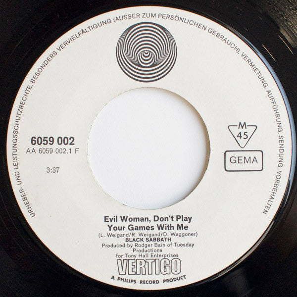 Black Sabbath : Evil Woman / Wicked World (7", Single, Mono)