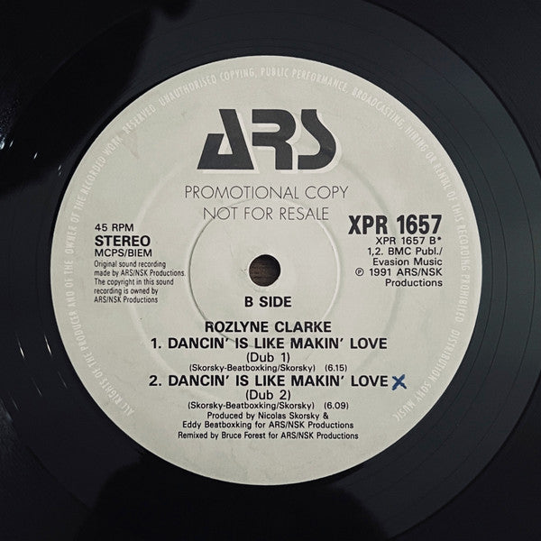 Rozlyne Clarke : Dancin' Is Like Making Love (12", Promo)