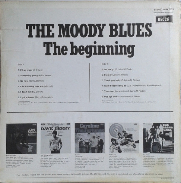 The Moody Blues : The Beginning (LP, Album, RE)