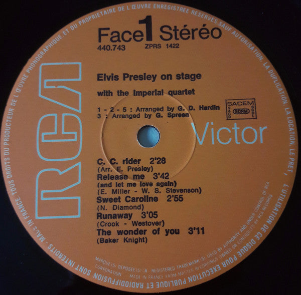 Elvis Presley : On Stage - February, 1970 (LP, Album, RE)