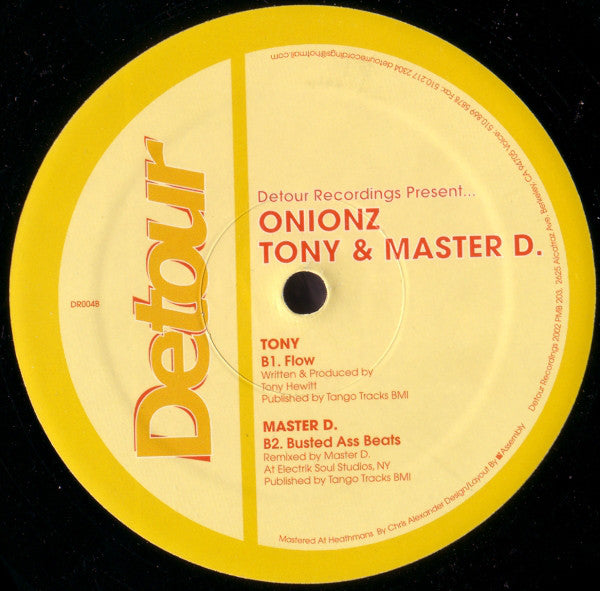Onionz, Tony Hewitt & Master D : The Music (12")