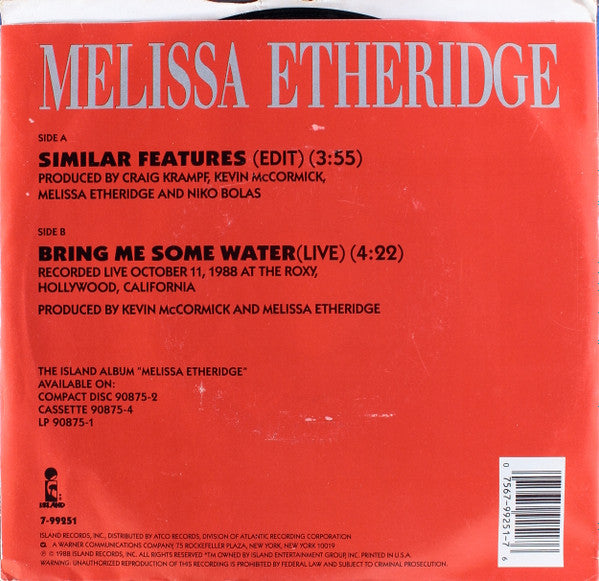 Melissa Etheridge : Similar Features (7", Spe)