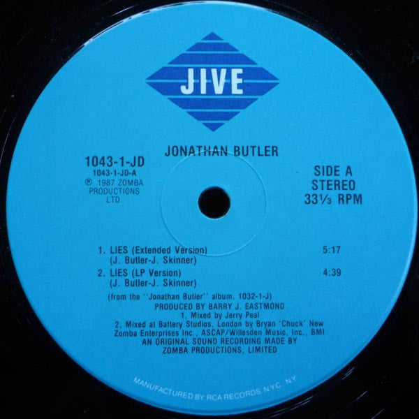 Jonathan Butler : Lies (12")