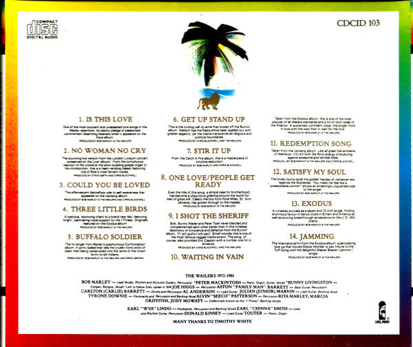Bob Marley & The Wailers : Legend (The Best Of Bob Marley And The Wailers) (CD, Comp, RE)