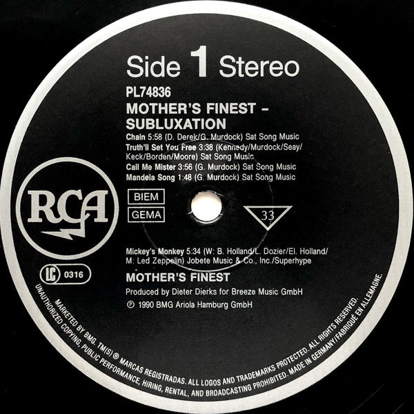 Mother's Finest : Subluxation (LP, Album + 12", Maxi)