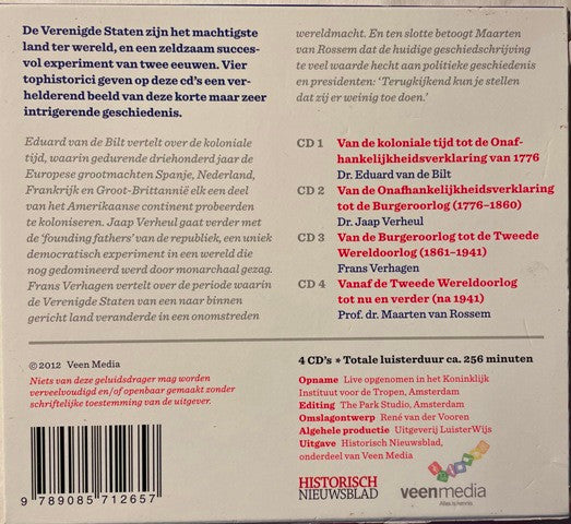 Eduard Van De Bilt, Jaap Verheul, Frans Verhagen, Maarten van Rossem : De Verenigde Staten - Van Columbus Tot Obama (4xCD + Box)