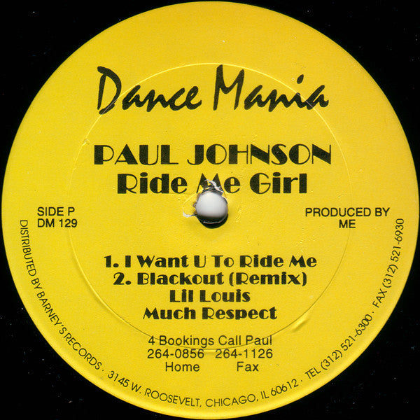 Paul Johnson : Ride Me Girl / Now Suck It (12")