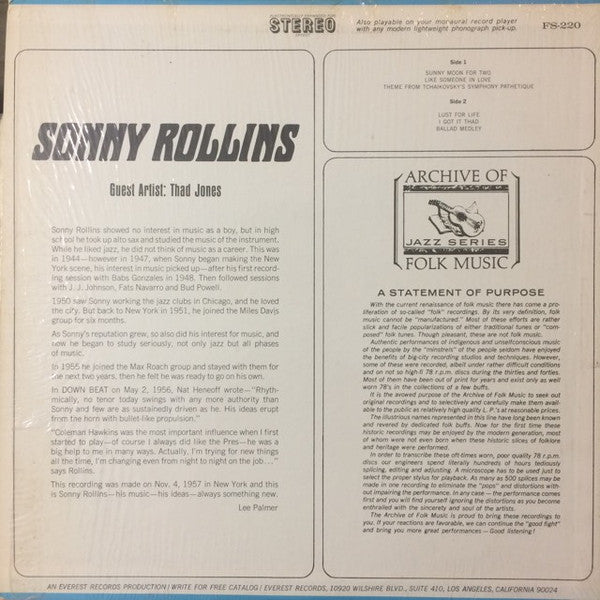 Sonny Rollins : Sonny Rollins (LP, Album)