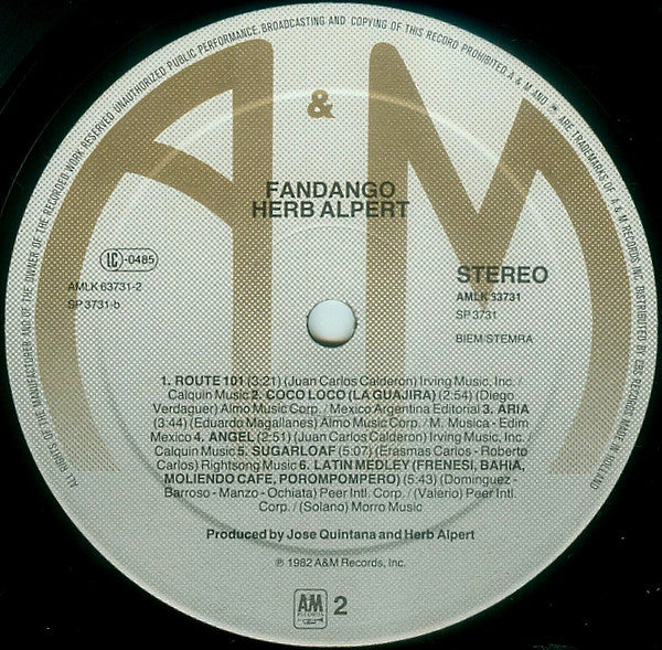 Herb Alpert : Fandango (LP, Album)