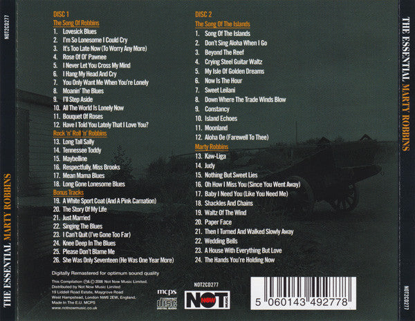 Marty Robbins : The Essential Marty Robbins (2xCD, Comp, Mono, RM)