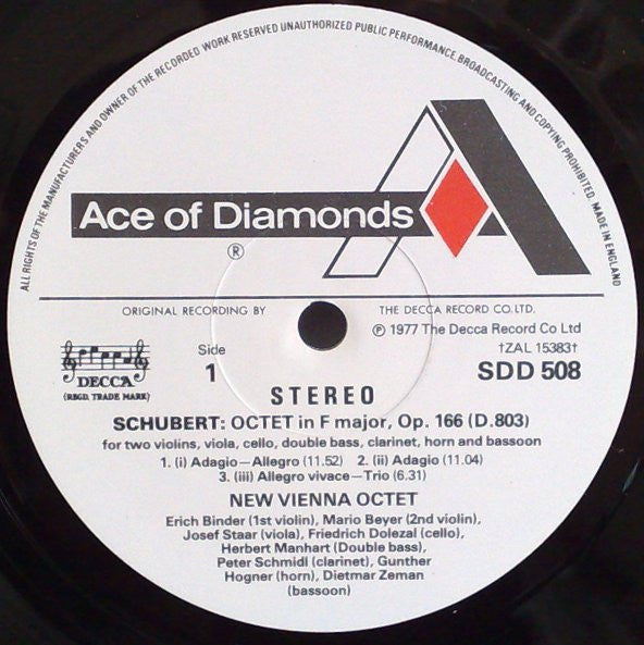 Franz Schubert / The New Vienna Octet* : Octet In F Major, Op. 166, D.803 (LP)