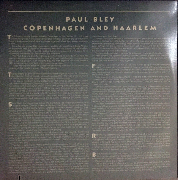 Paul Bley : Copenhagen And Haarlem (2xLP, Comp)