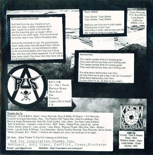 OMOBNA / P.U.S : There's No Justice For The Dead (7")