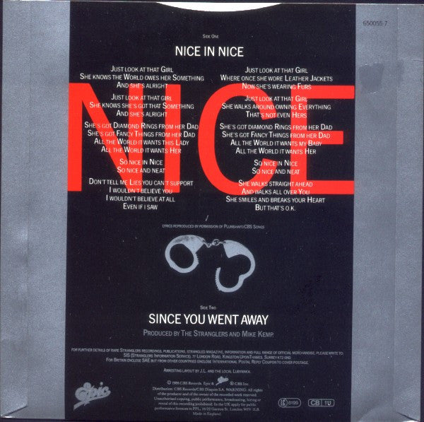 The Stranglers : Nice In Nice (7", Single)