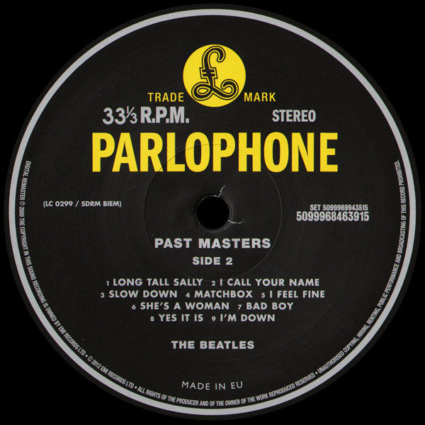 The Beatles : Past Masters (2xLP, Comp, Mono, RE, RM, 180)