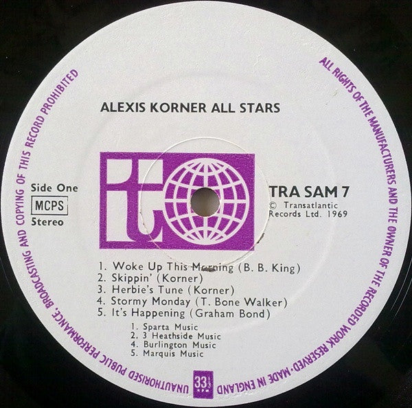 Blues Incorporated : Alexis Korner's All Stars (LP, Album, RE)
