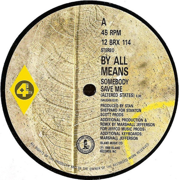 By All Means : Somebody Save Me (Altered States) (12")