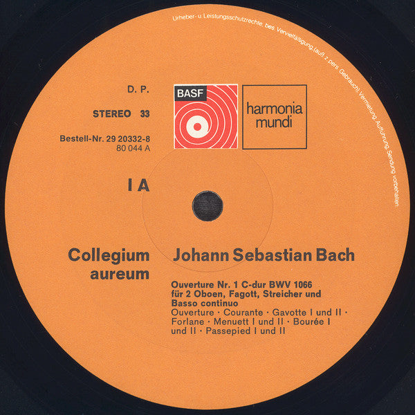 Johann Sebastian Bach, Collegium aureum : Vier Ouvertüren (2xLP, Album, RE)