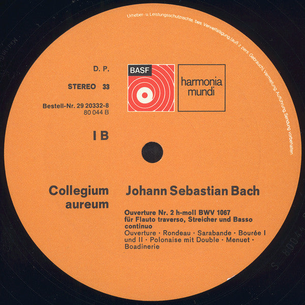 Johann Sebastian Bach, Collegium aureum : Vier Ouvertüren (2xLP, Album, RE)