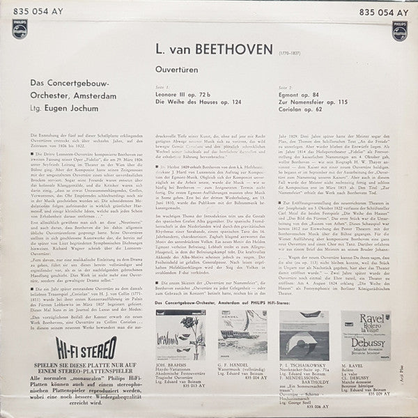Ludwig van Beethoven, Eugen Jochum : Ouvertüren (LP)