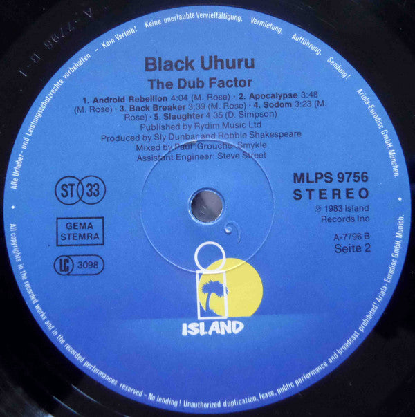 Black Uhuru : The Dub Factor (LP, Album)
