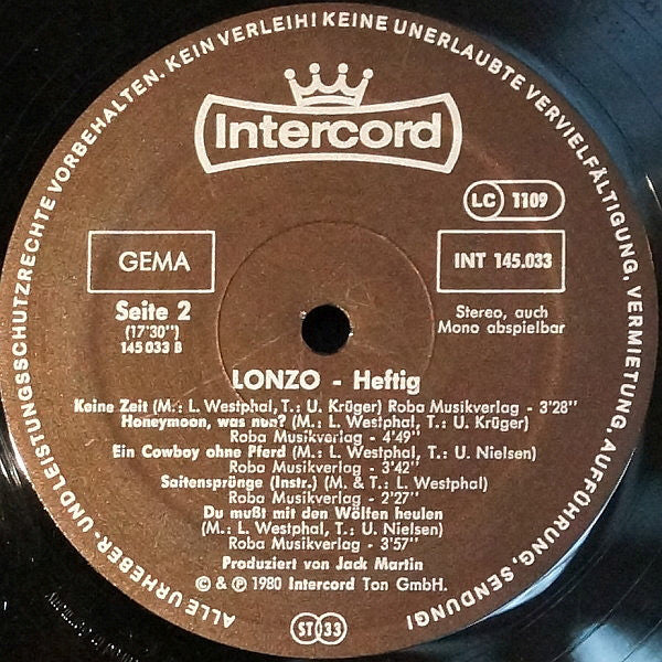 Lonzo Westphal : Heftig (LP, Album)