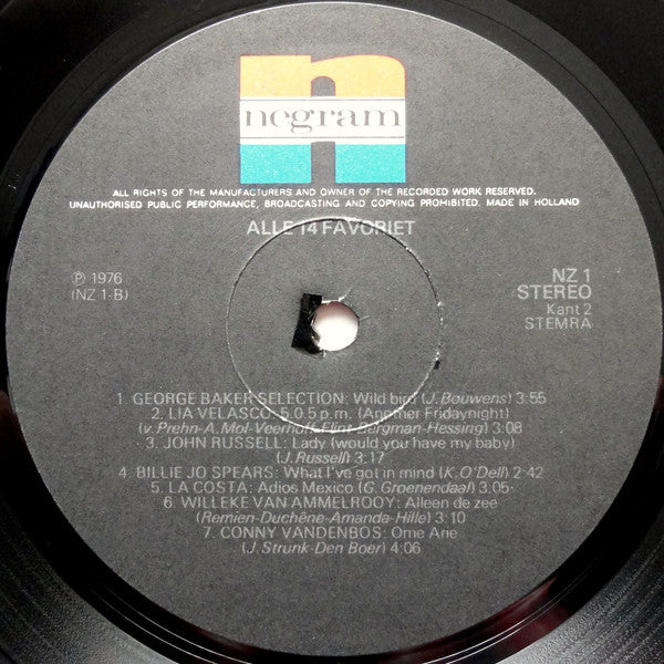 Various : Alle 14 Favoriet (LP, Comp)