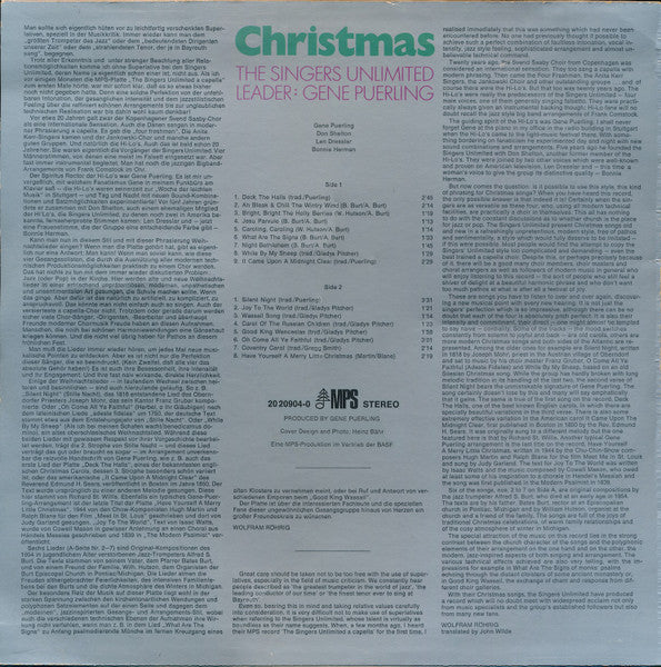 The Singers Unlimited , Leader: Gene Puerling : Christmas (LP, Album)
