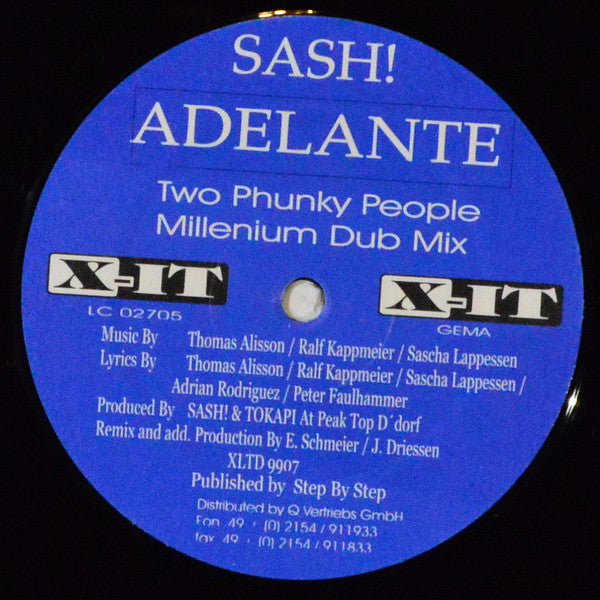 Sash! : Adelante (12", S/Sided, Vin)