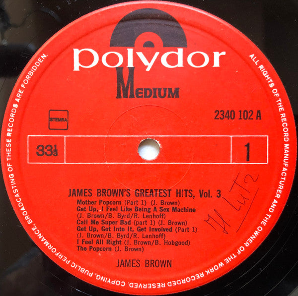 James Brown : Greatest Hits Vol.3 (LP, Comp)
