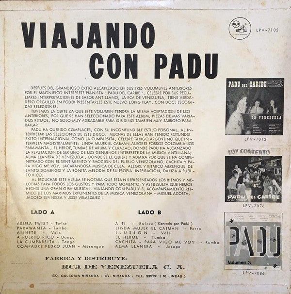 Padu Del Caribe : Viajando Con Padu (LP, Album)