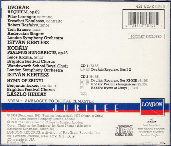 Antonín Dvořák, István Kertész : Requiem (2xCD, Comp, RM)