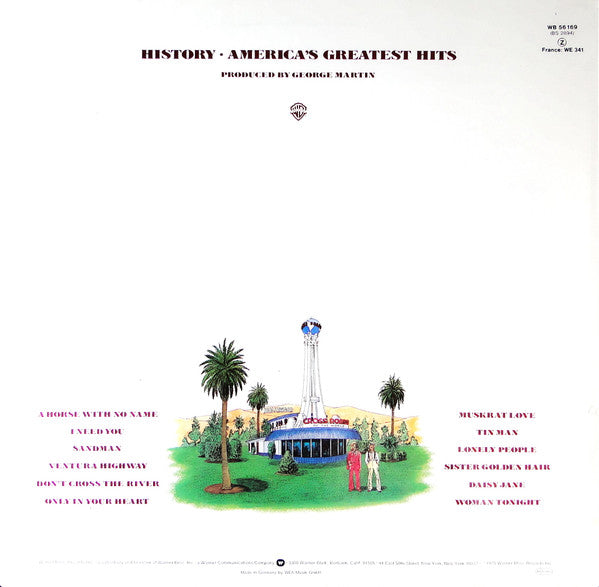 America (2) : History - America's Greatest Hits (LP, Comp, RE)