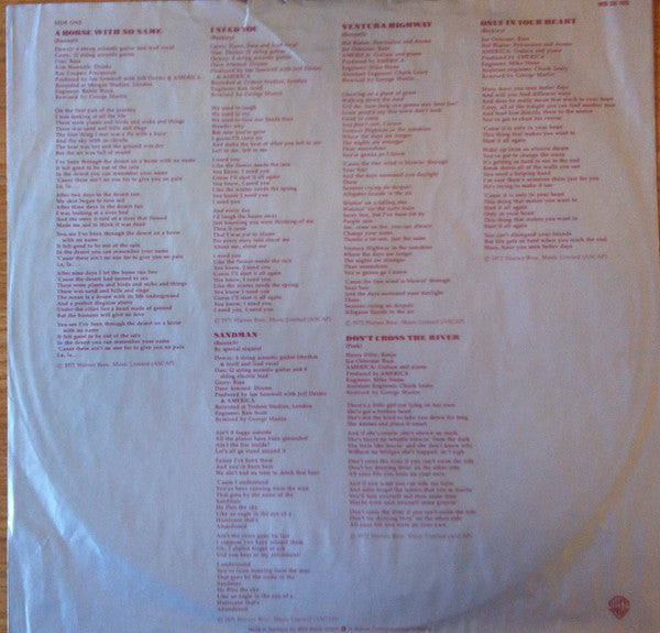 America (2) : History - America's Greatest Hits (LP, Comp, RE)