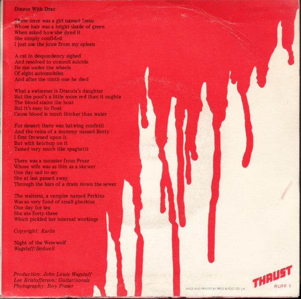 Lee Kristofferson : Dinner With Drac (7", Single)