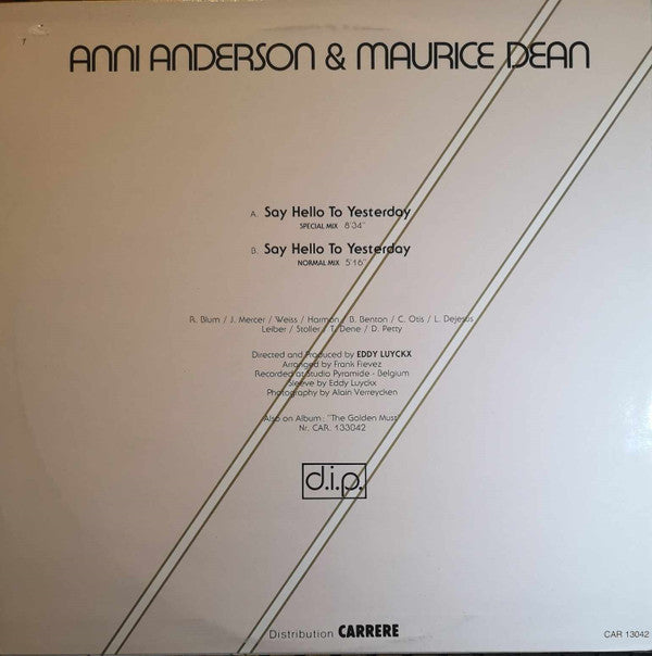 Anni Anderson & Maurice Dean : Say Hello To Yesterday (12", Maxi)